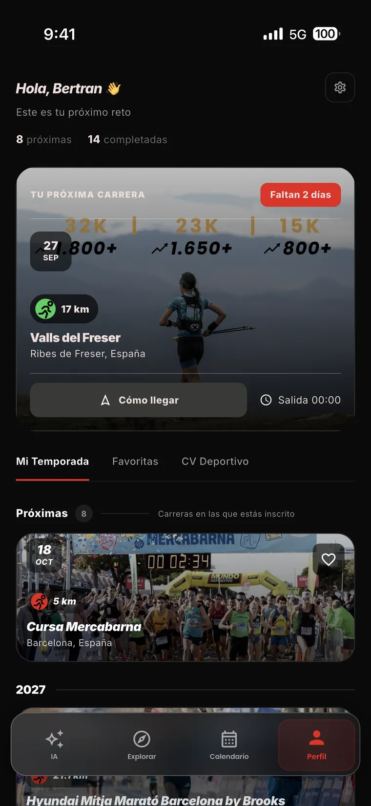 La app REKO con Mi Temporada: las próximas carreras y la cuenta atrás de la siguiente